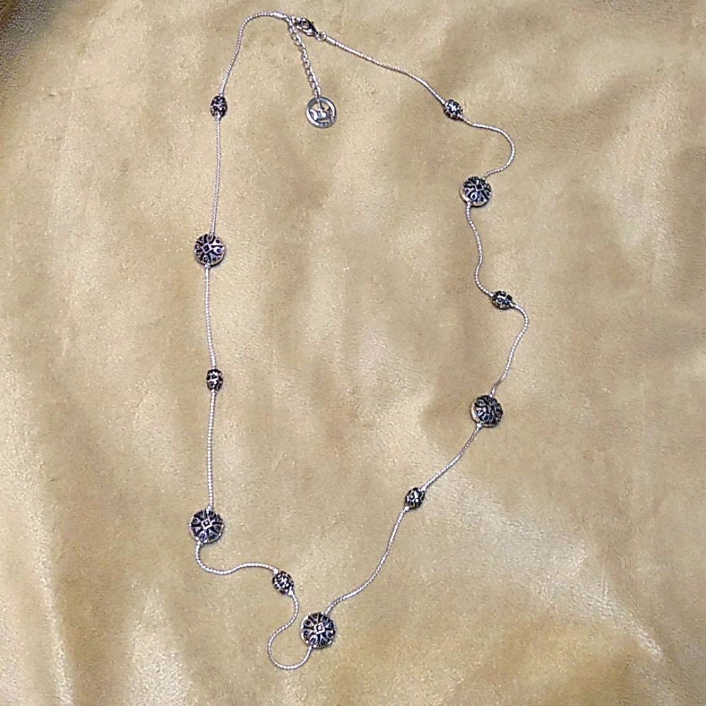 Trifari Silver Bead and Chain Necklace